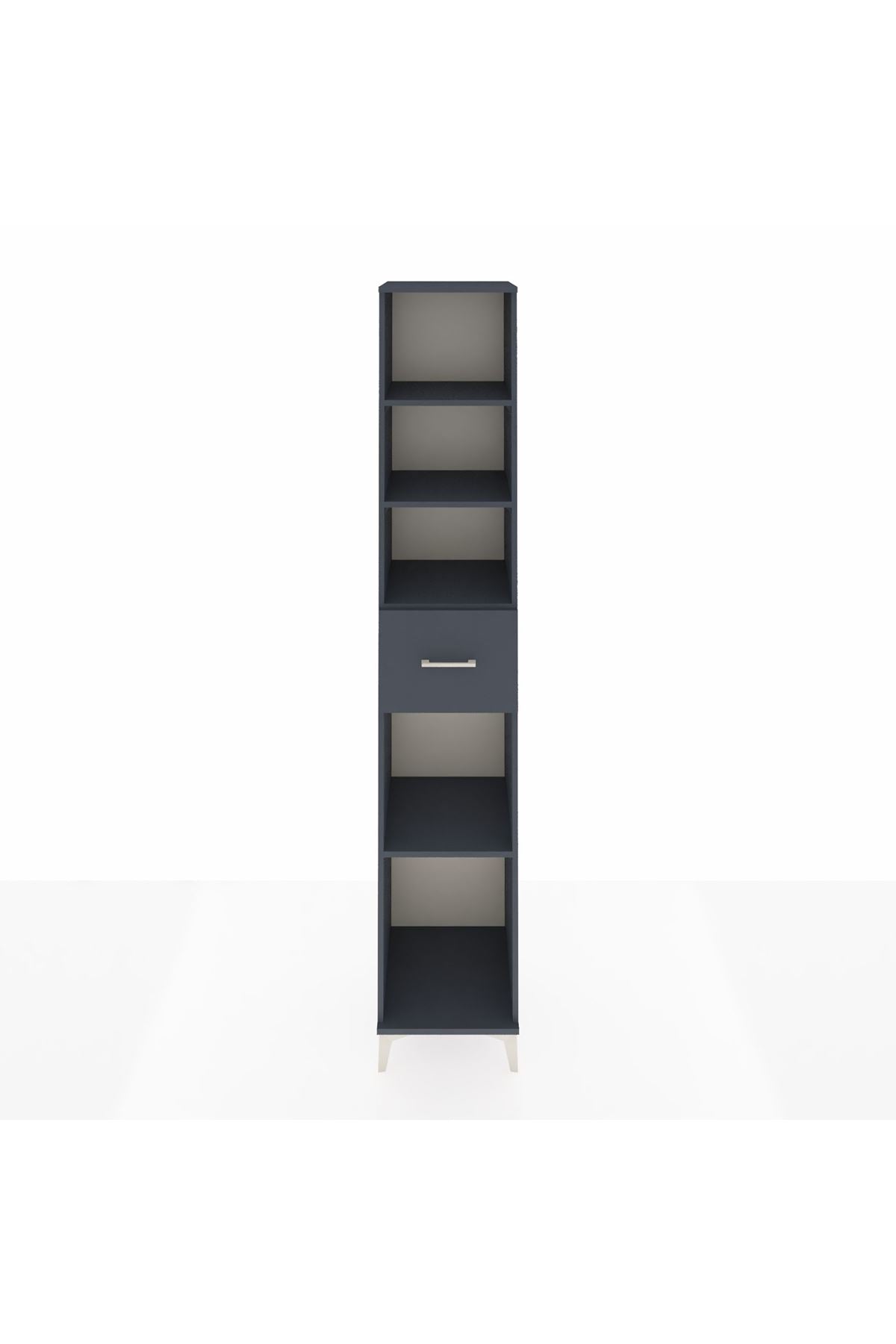 Hyperion Dolap 4 Raflı Tek Çekmeceli 44x44x243 Antrasit-Antrasit