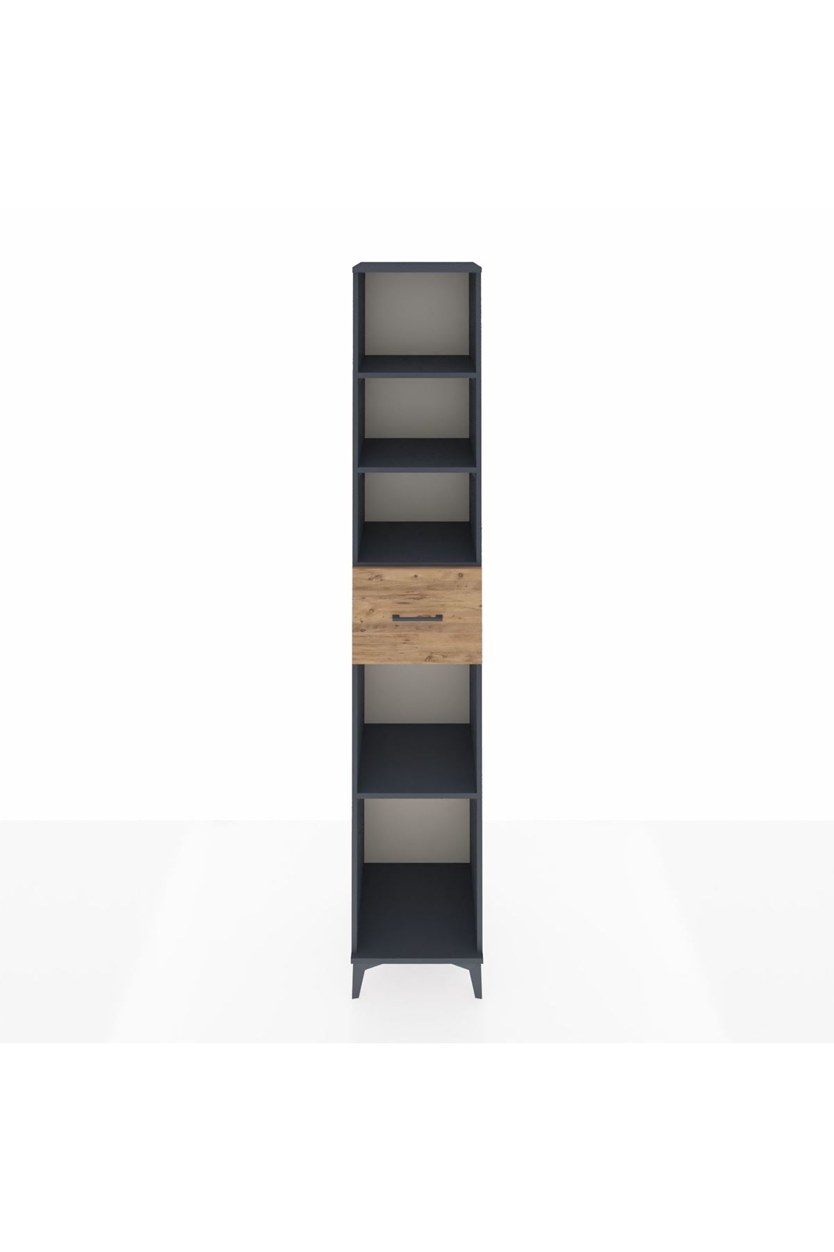 Hyperion Dolap 4 Raflı Tek Çekmeceli 44x44x243 Antrasit-Çam