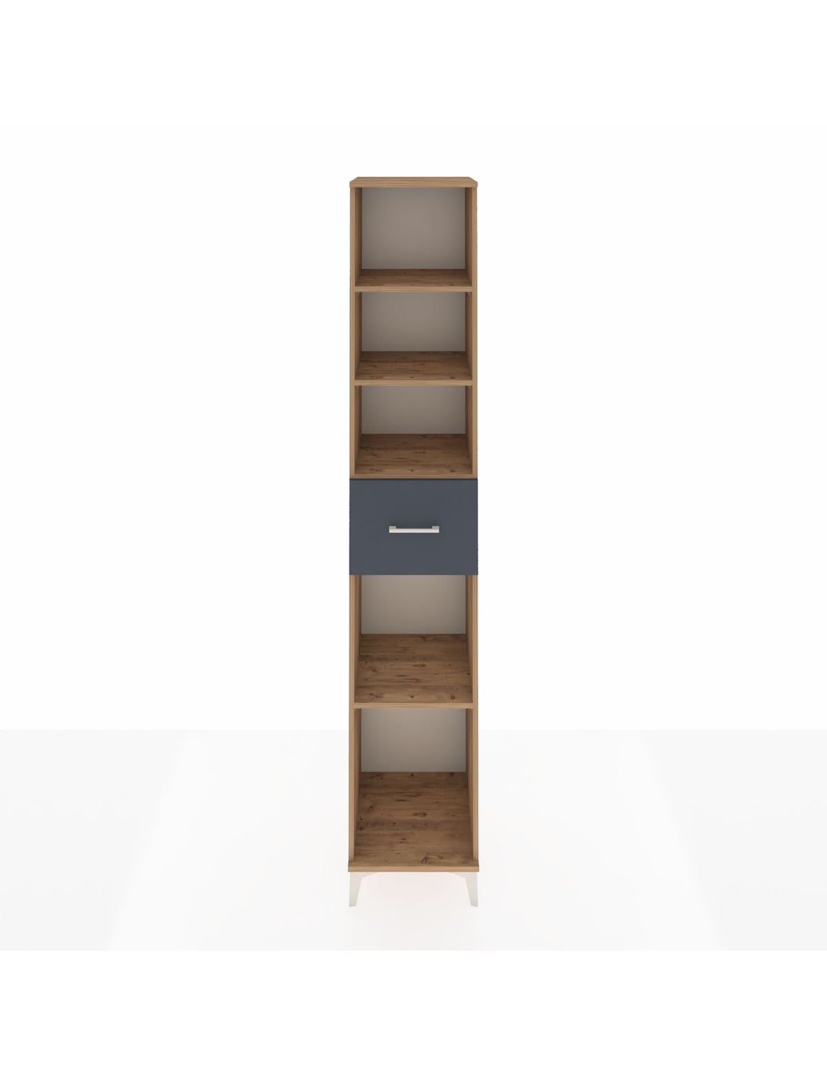 Hyperion Dolap 4 Raflı Tek Çekmeceli 44x44x243 Çam-Antrasit