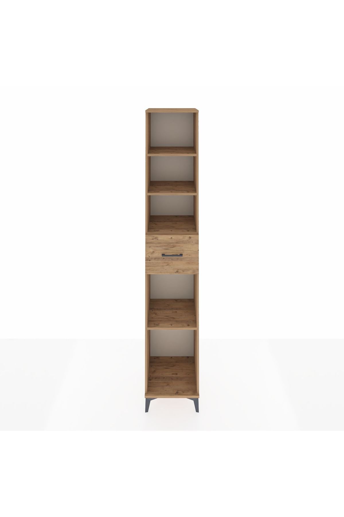 Hyperion Dolap 4 Raflı Tek Çekmeceli 44x44x243 Çam-Çam