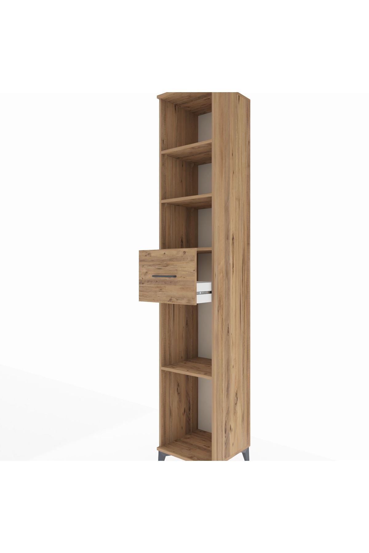 Hyperion Dolap 4 Raflı Tek Çekmeceli 44x44x243 Çam-Çam