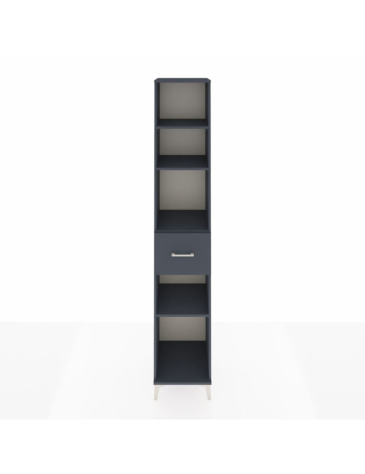 Hyperion Dolap 4 Raflı Tek Çekmeceli 44x44x243 Antrasit-Antrasit