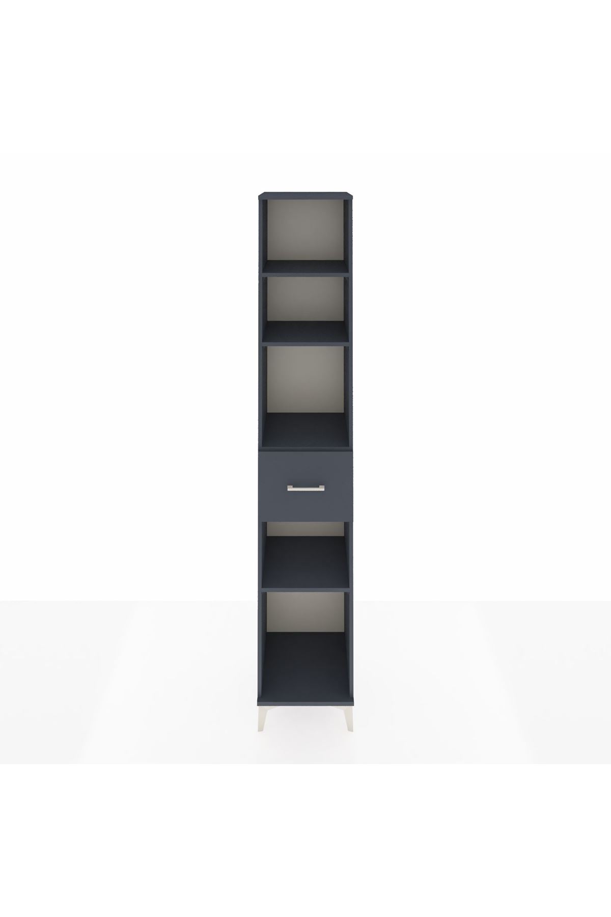 Hyperion Dolap 4 Raflı Tek Çekmeceli 44x44x243 Antrasit-Antrasit