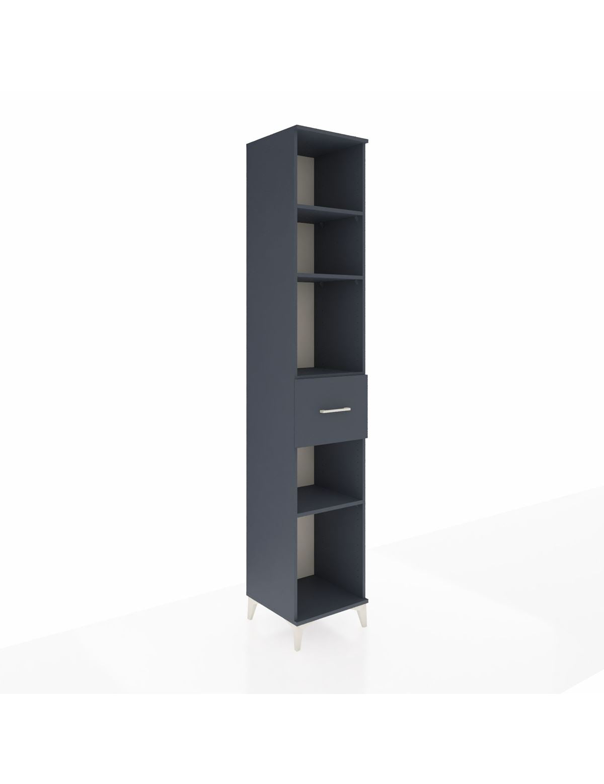 Hyperion Dolap 4 Raflı Tek Çekmeceli 44x44x243 Antrasit-Antrasit