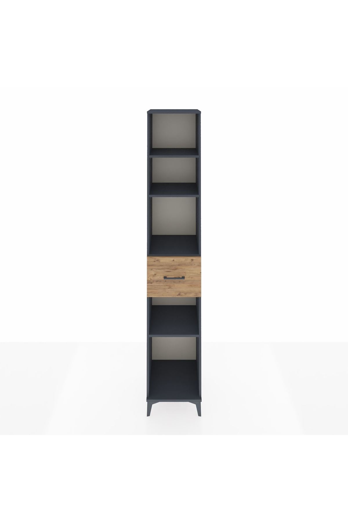 Hyperion Dolap 4 Raflı Tek Çekmeceli 44x44x243 Antrasit-Çam