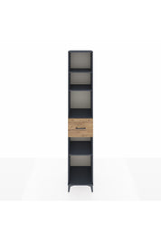 Hyperion Dolap 4 Raflı Tek Çekmeceli 44x44x243 Antrasit-Çam