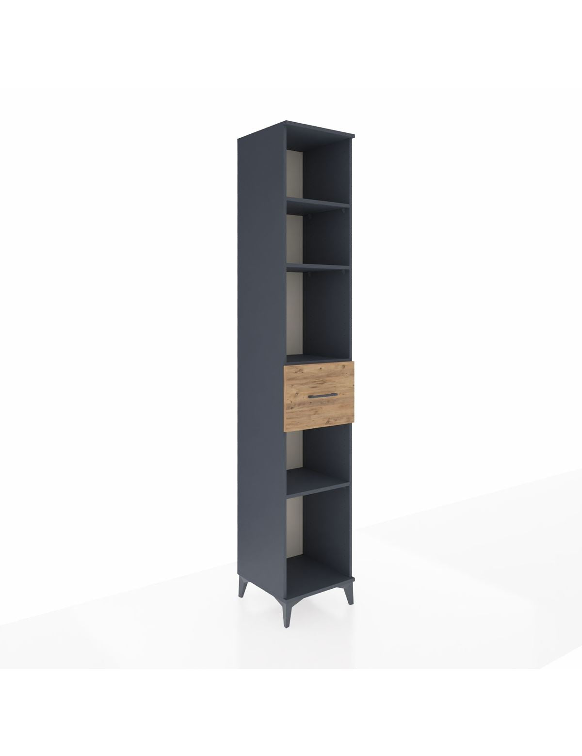 Hyperion Dolap 4 Raflı Tek Çekmeceli 44x44x243 Antrasit-Çam