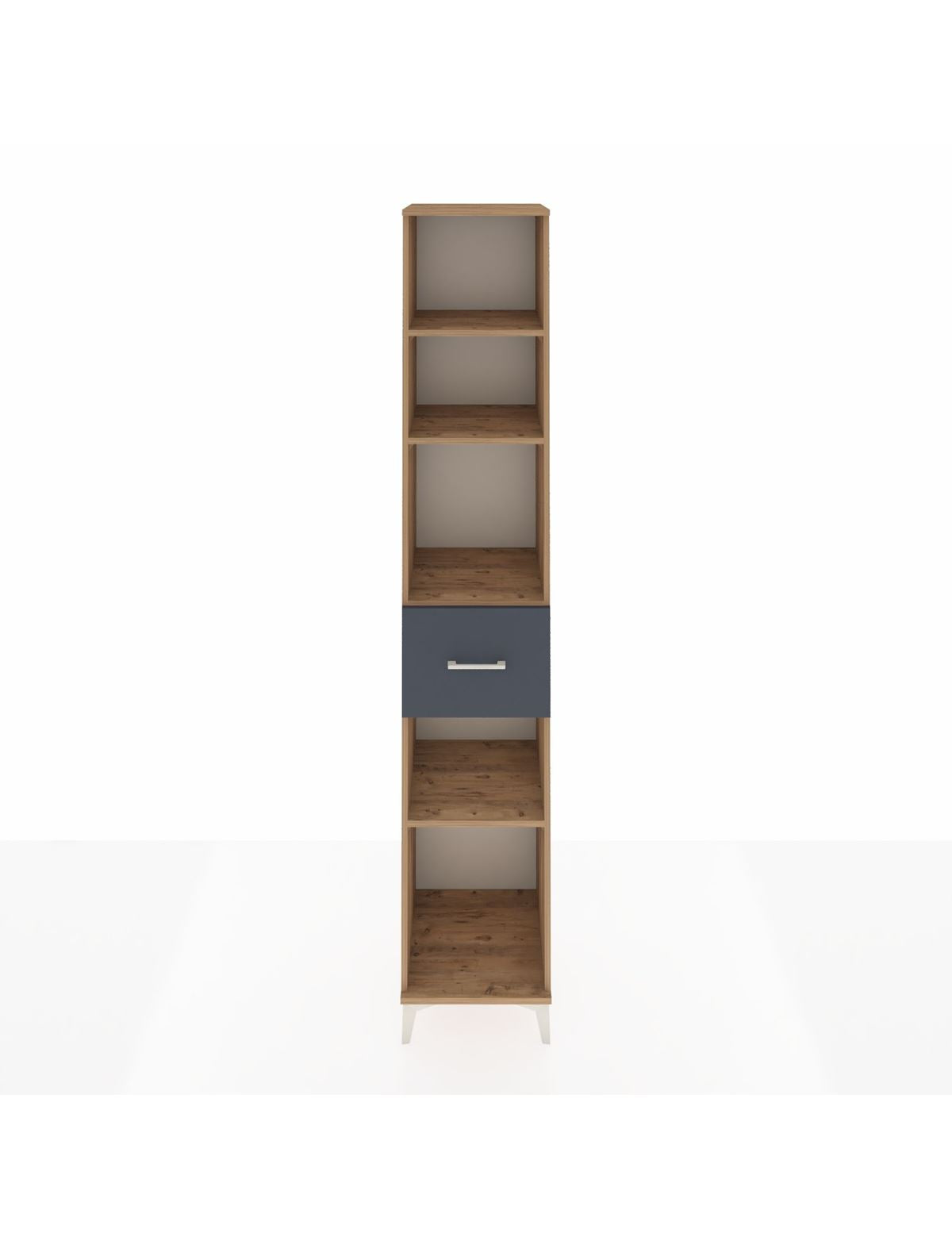 Hyperion Dolap 4 Raflı Tek Çekmeceli 44x44x243 Çam-Antrasit