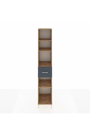 Hyperion Dolap 4 Raflı Tek Çekmeceli 44x44x243 Çam-Antrasit