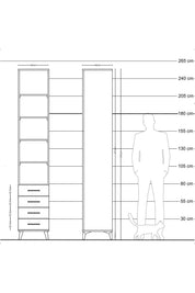 Hyperion Dolap 5 Raflı 4 Çekmeceli 44x44x243 Aytaşı-Aytaşı