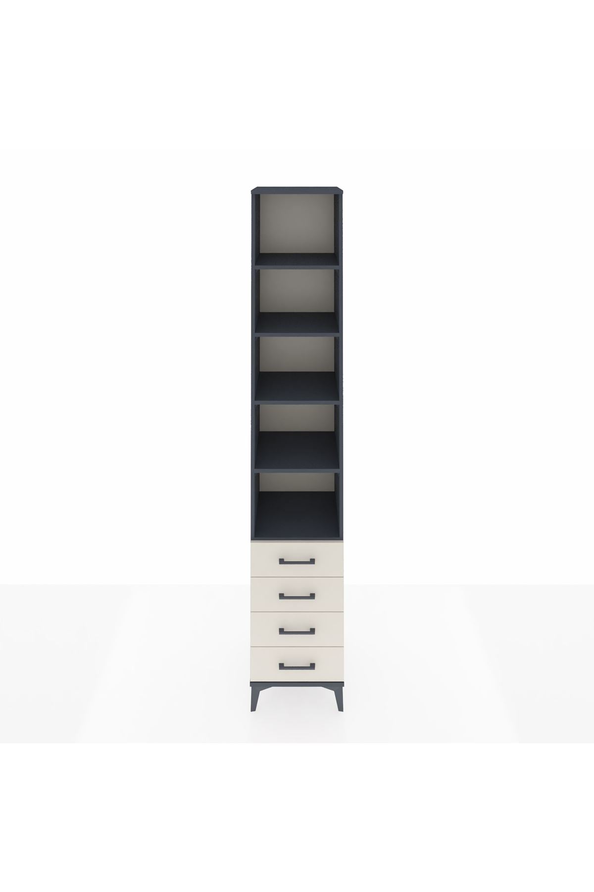 Hyperion Dolap 5 Raflı 4 Çekmeceli 44x44x243 Antrasit-Aytaşı