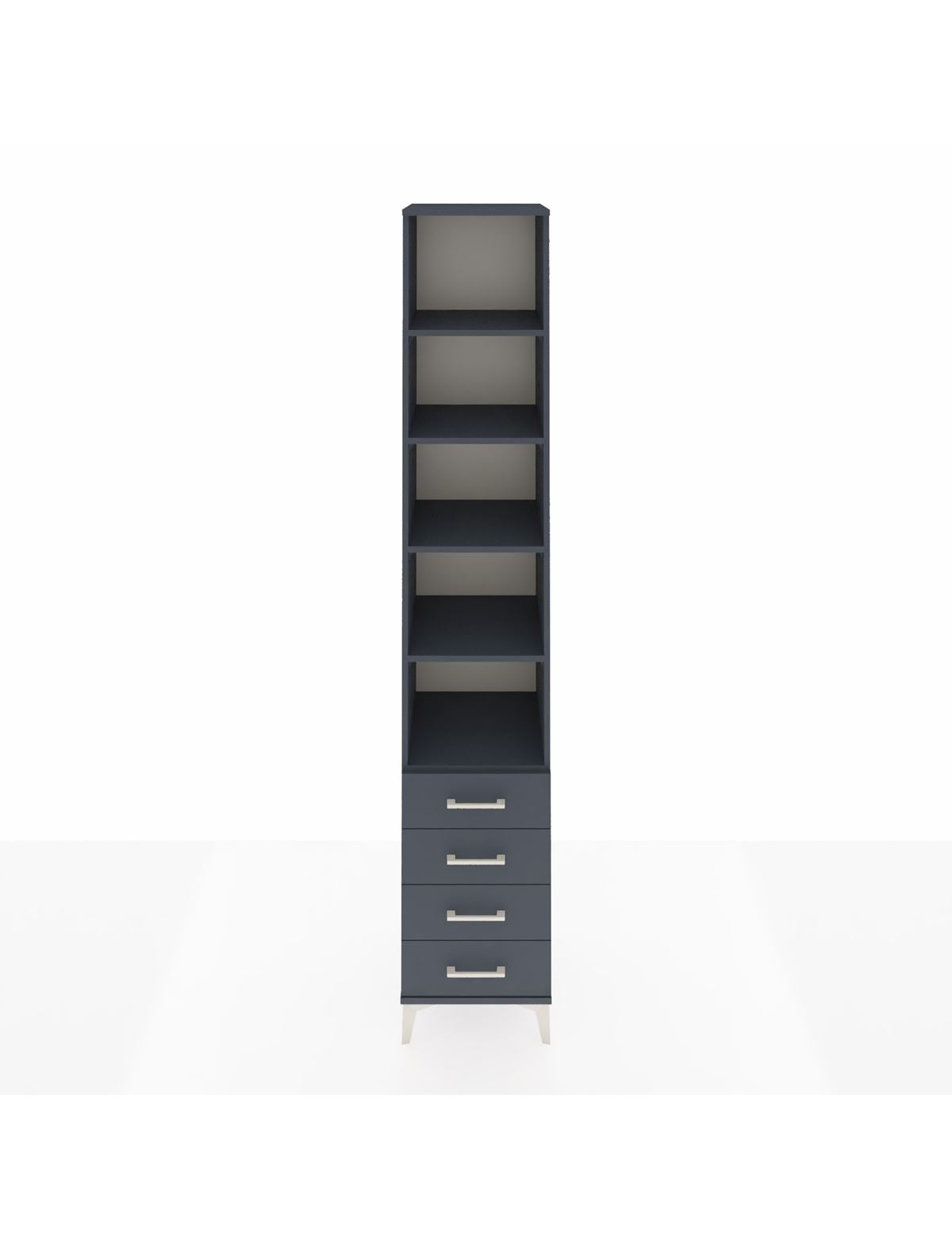 Hyperion Dolap 5 Raflı 4 Çekmeceli 44x44x243 Antrasit-Antrasit