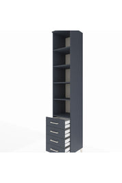 Hyperion Dolap 5 Raflı 4 Çekmeceli 44x44x243 Antrasit-Antrasit