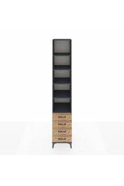 Hyperion Dolap 5 Raflı 4 Çekmeceli 44x44x243 Antrasit-Çam