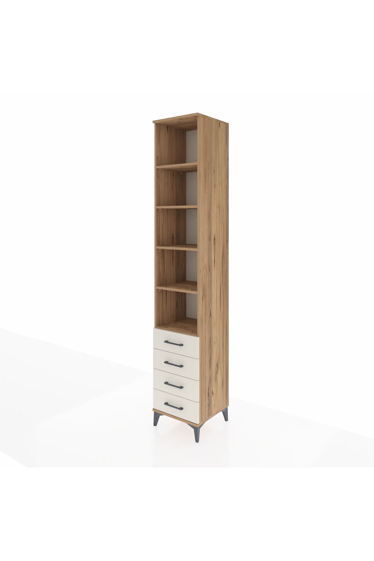 Hyperion Dolap 5 Raflı 4 Çekmeceli 44x44x243 Çam-Aytaşı