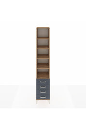 Hyperion Dolap 5 Raflı 4 Çekmeceli 44x44x243 Çam-Antrasit