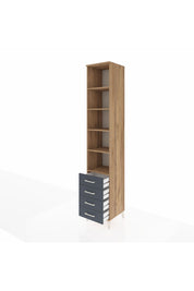 Hyperion Dolap 5 Raflı 4 Çekmeceli 44x44x243 Çam-Antrasit