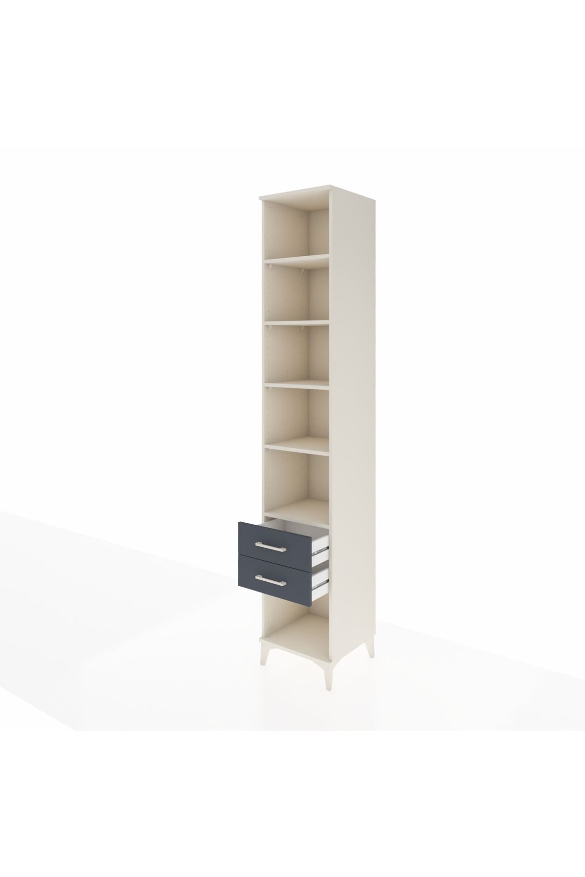 Hyperion Dolap 5 Raflı 2 Çekmeceli 44x44x243 Aytaşı-Antrasit