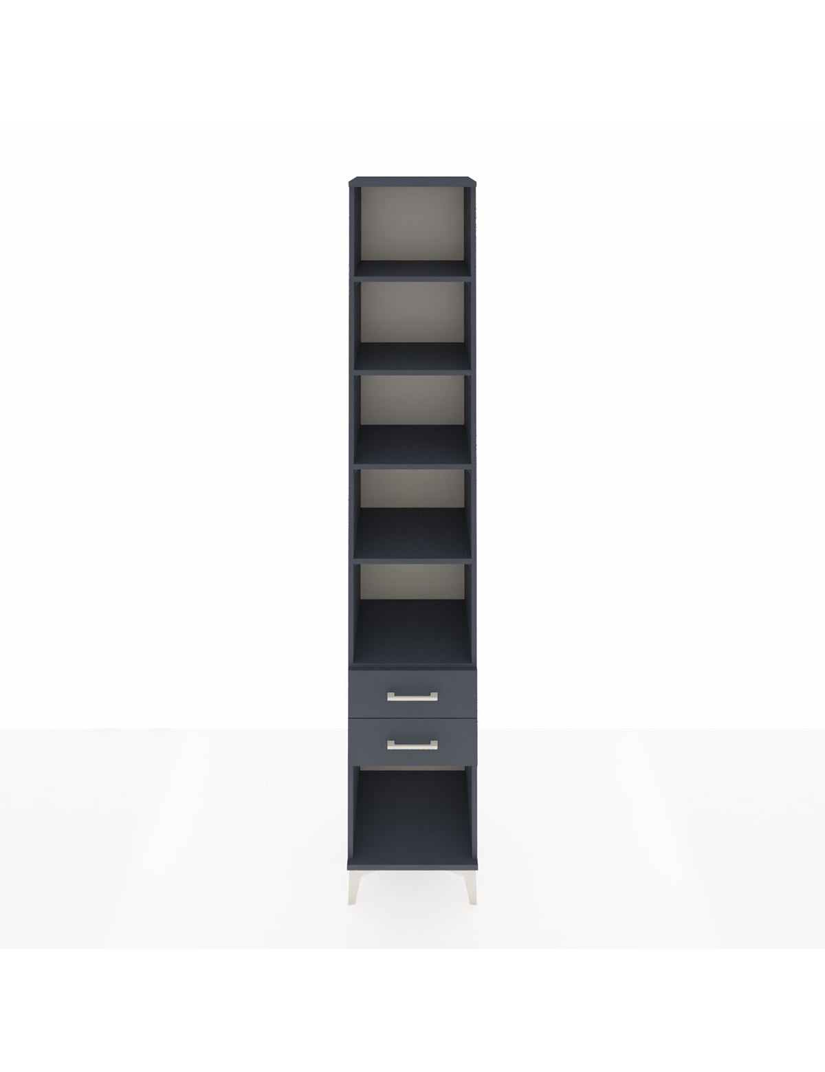 Hyperion Dolap 5 Raflı 2 Çekmeceli 44x44x243 Antrasit-Antrasit