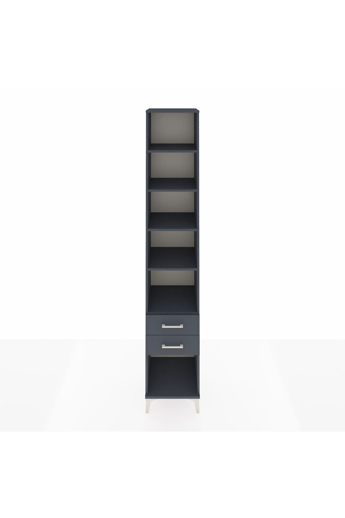 Hyperion Dolap 5 Raflı 2 Çekmeceli 44x44x243 Antrasit-Antrasit