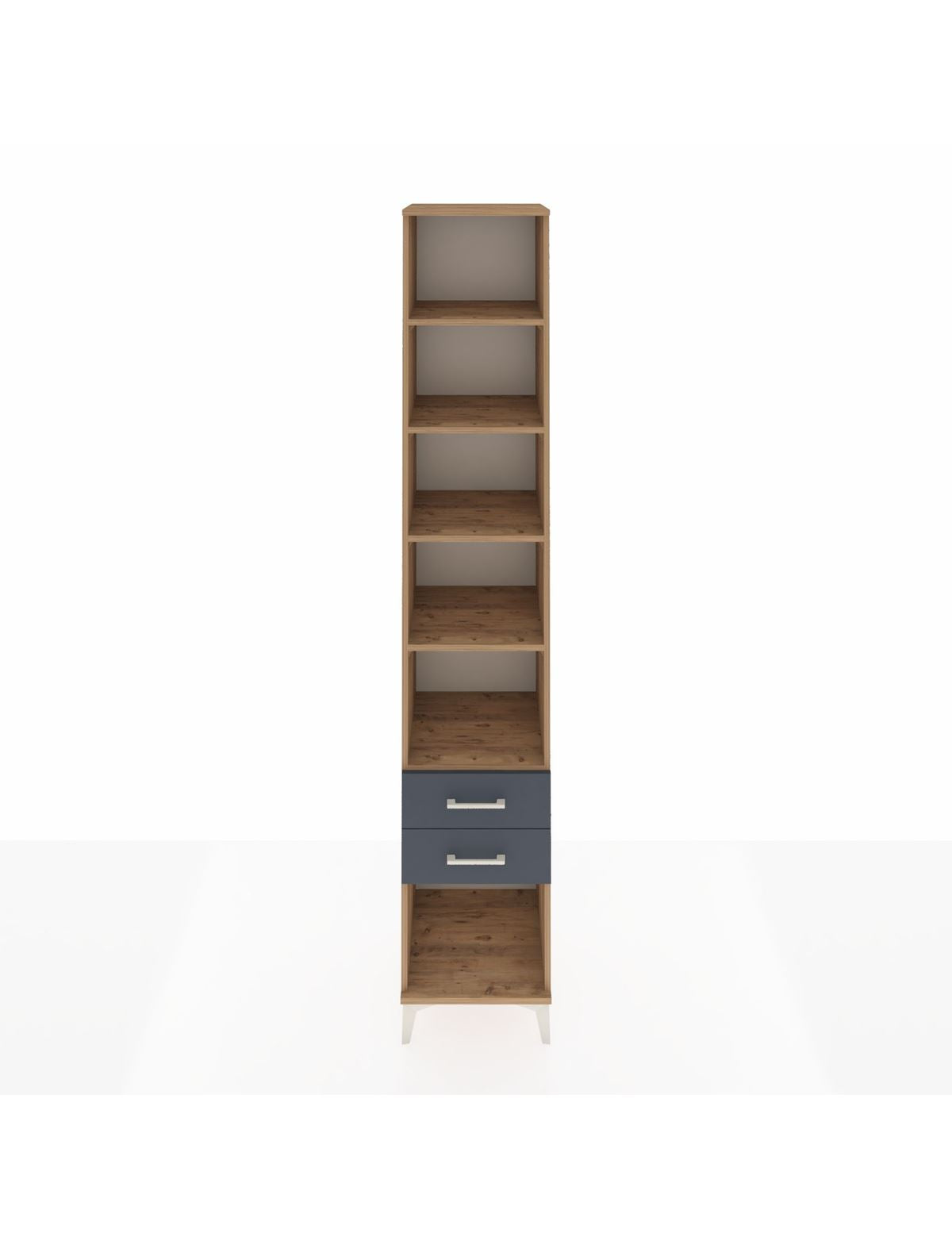 Hyperion Dolap 5 Raflı 2 Çekmeceli 44x44x243 Çam-Antrasit