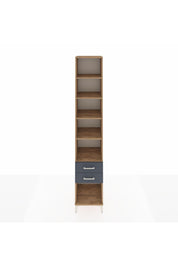 Hyperion Dolap 5 Raflı 2 Çekmeceli 44x44x243 Çam-Antrasit