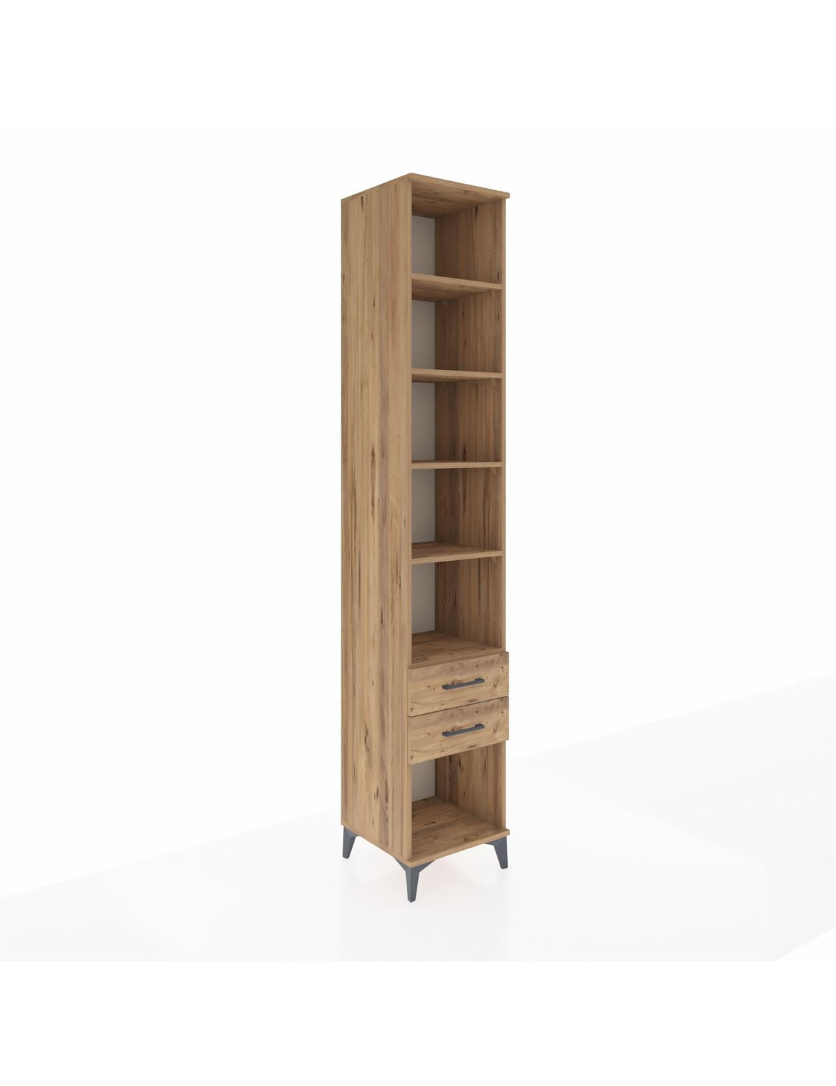 Hyperion Dolap 5 Raflı 2 Çekmeceli 44x44x243 Çam-Çam