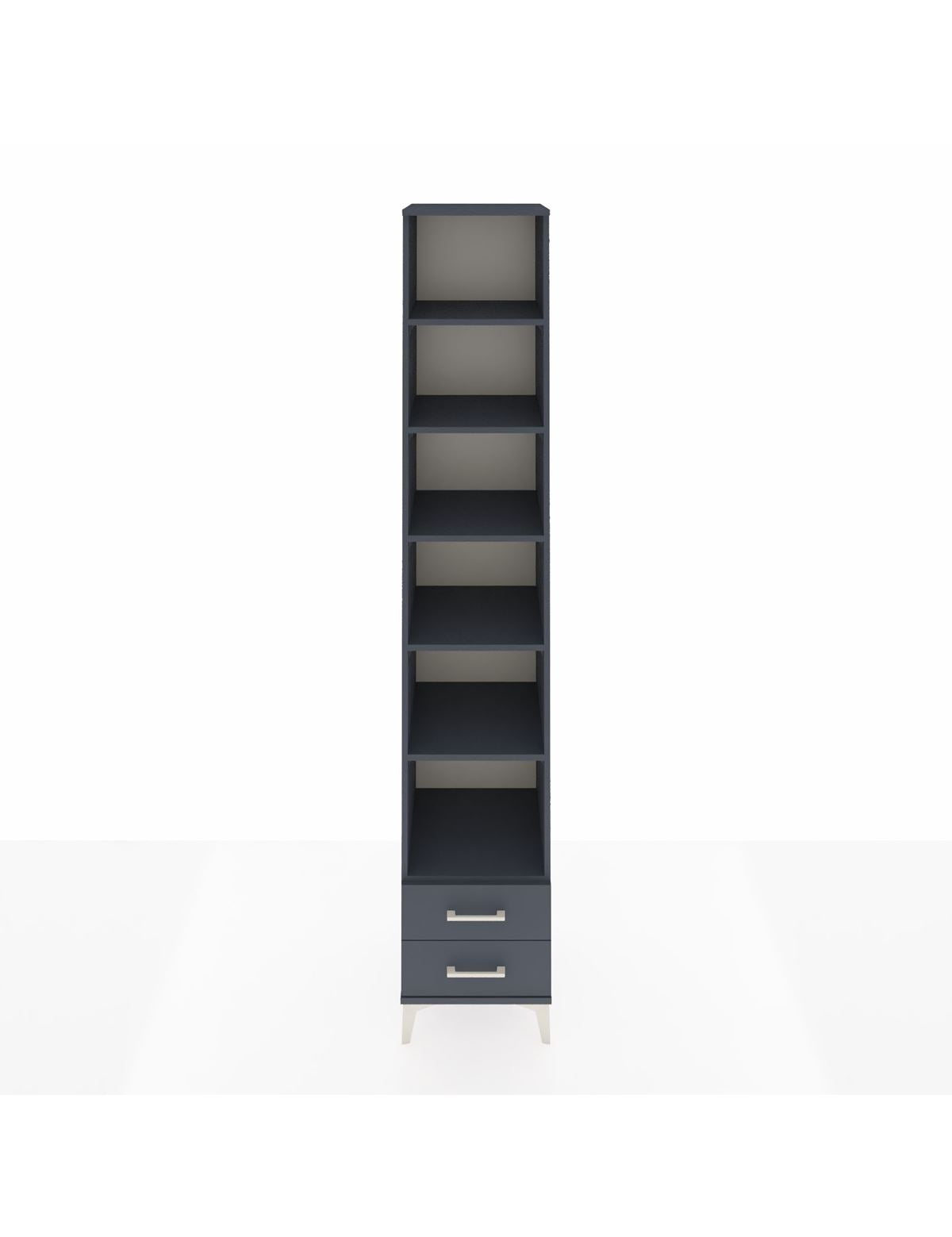 Hyperion Dolap 6 Raflı 2 Çekmeceli 44x44x243 Antrasit-Antrasit