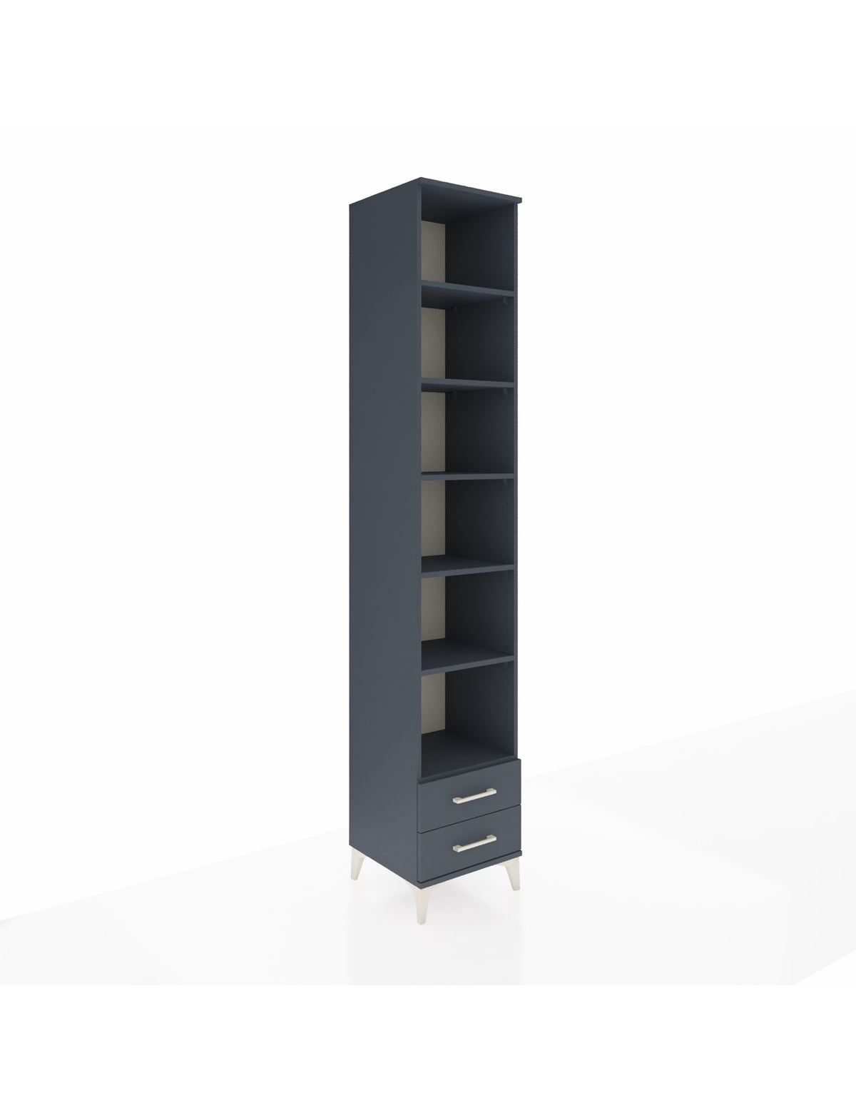 Hyperion Dolap 6 Raflı 2 Çekmeceli 44x44x243 Antrasit-Antrasit