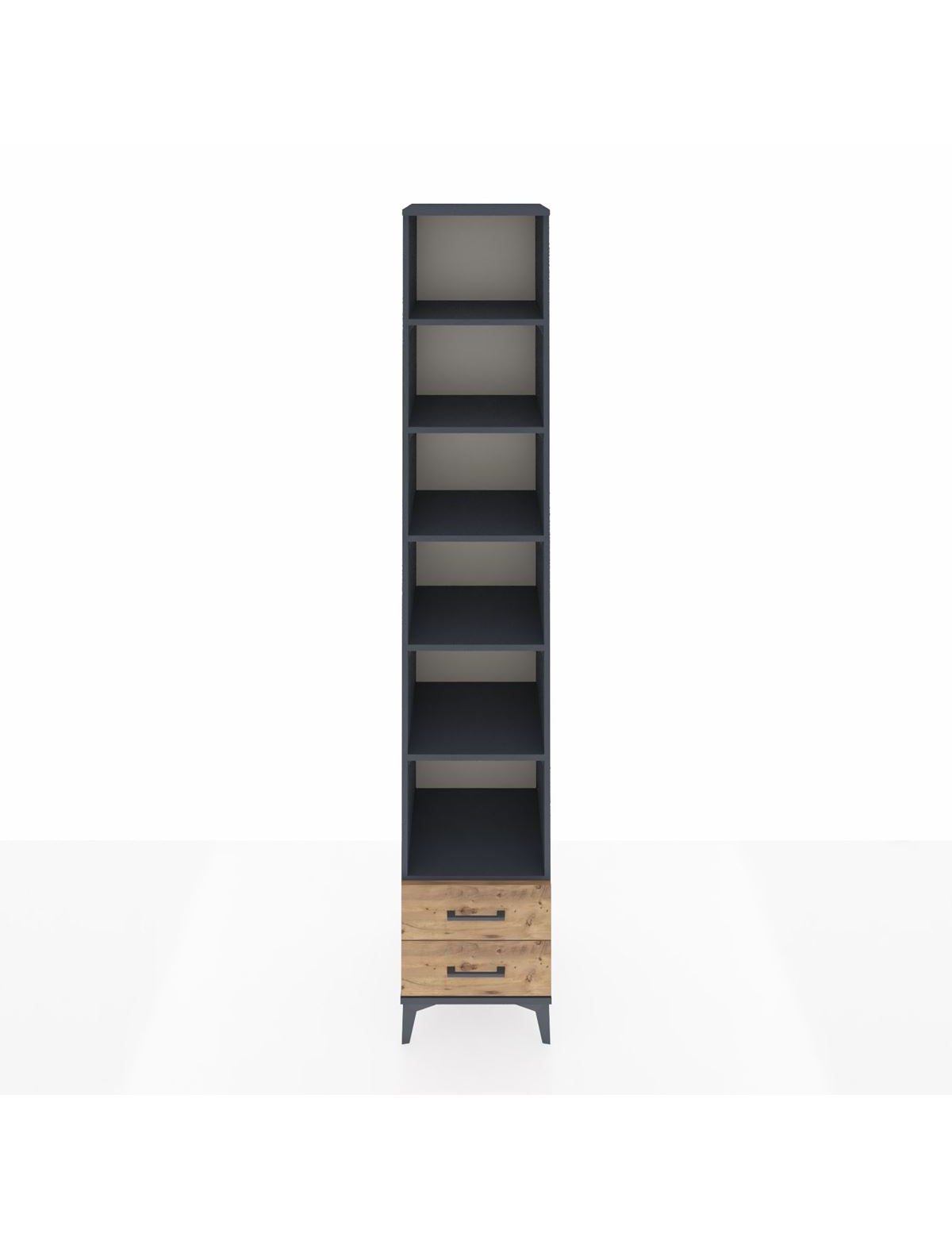 Hyperion Dolap 6 Raflı 2 Çekmeceli 44x44x243 Antrasit-Çam