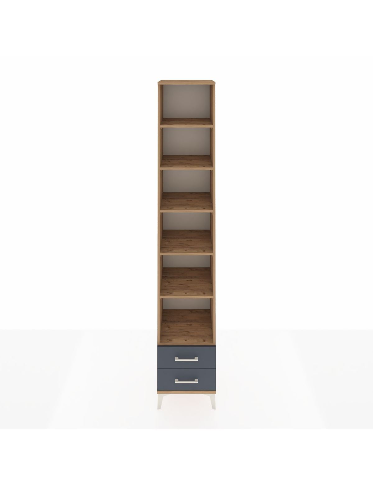 Hyperion Dolap 6 Raflı 2 Çekmeceli 44x44x243 Çam-Antrasit