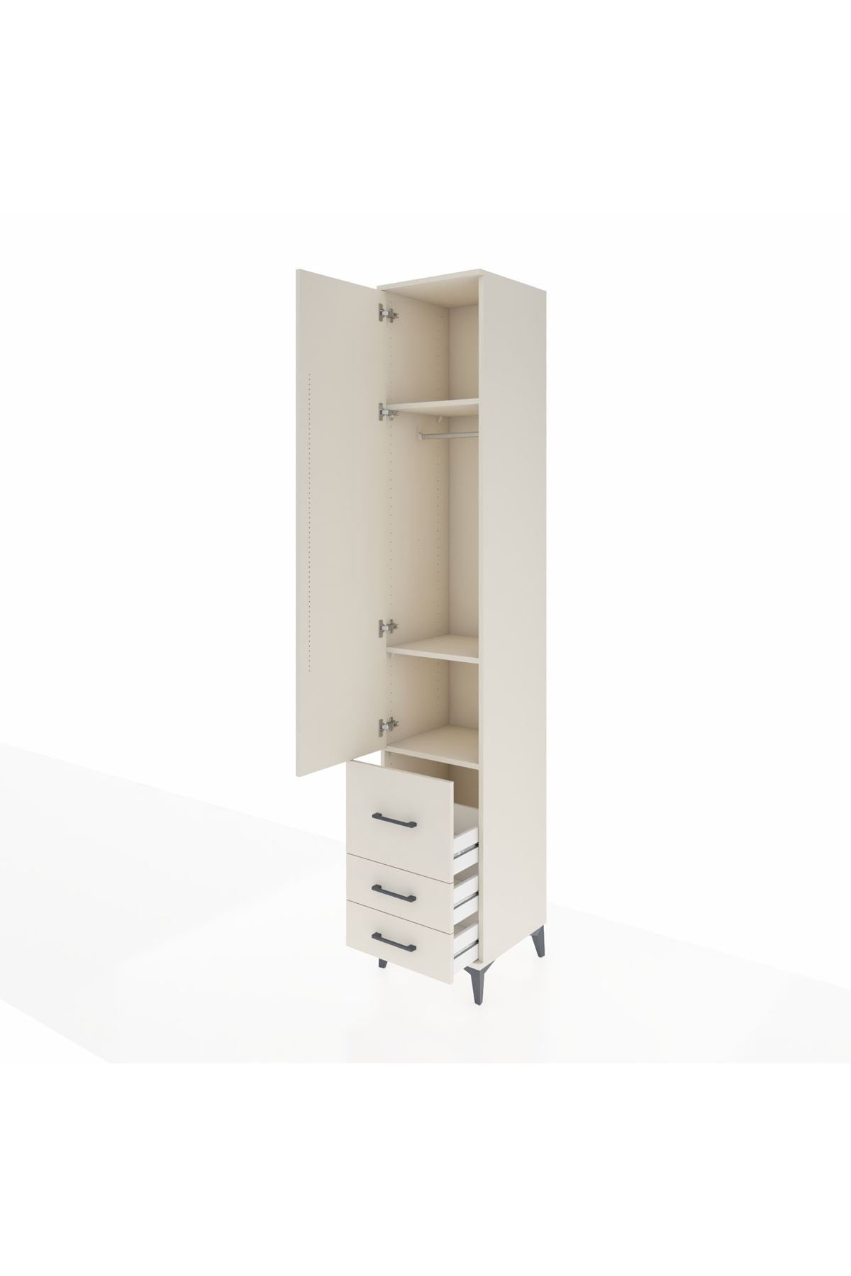 Hyperion Dolap 3 Raflı 3 Çekmeceli Tek Askılı 44x44x243 Aytaşı-Aytaşı