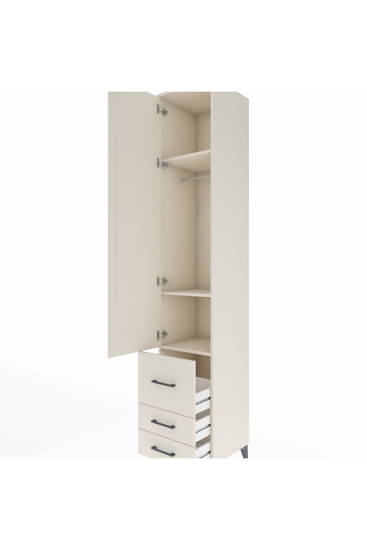 Hyperion Dolap 3 Raflı 3 Çekmeceli Tek Askılı 44x44x243 Aytaşı-Aytaşı