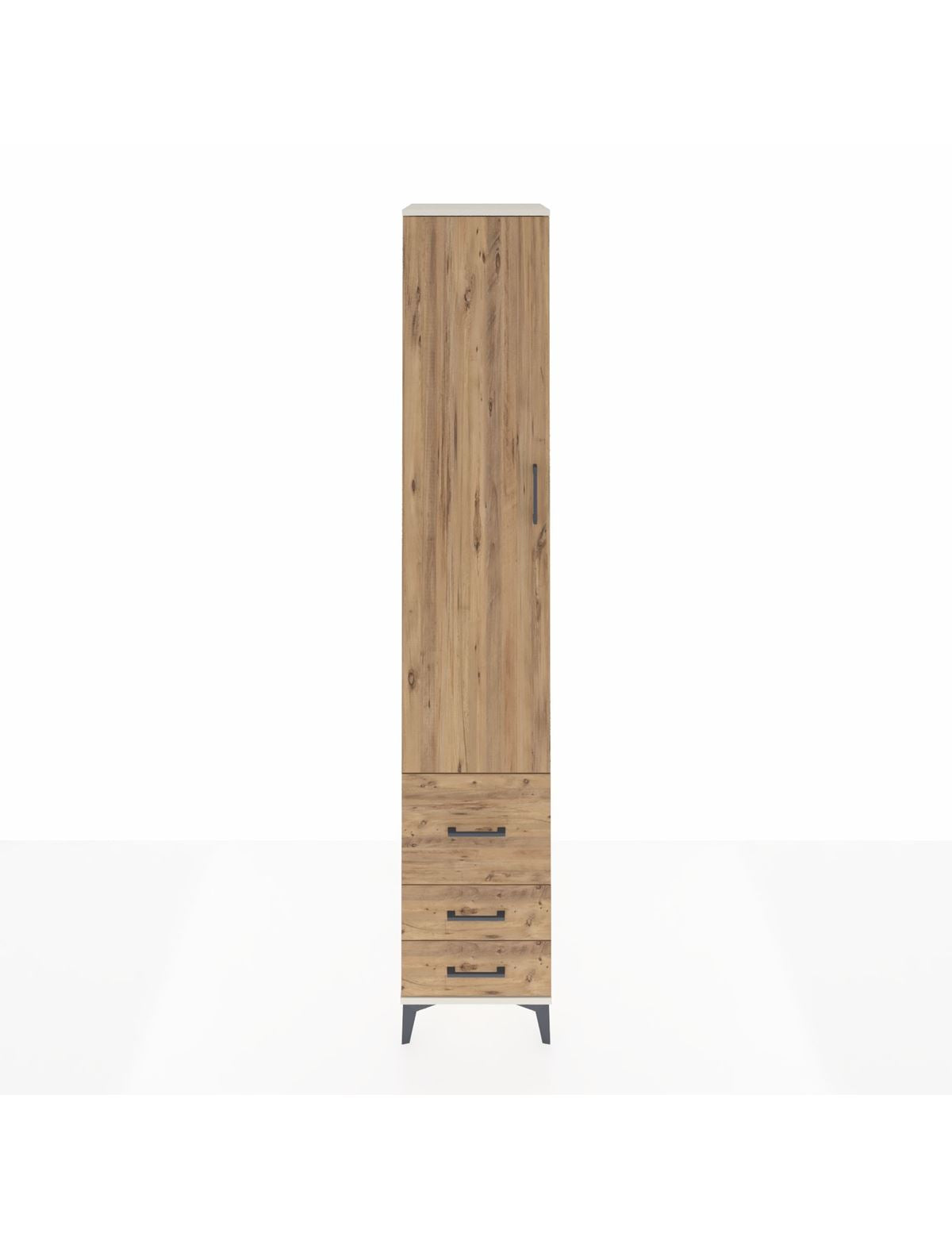 Hyperion Dolap 3 Raflı 3 Çekmeceli Tek Askılı 44x44x243 Aytaşı-Çam