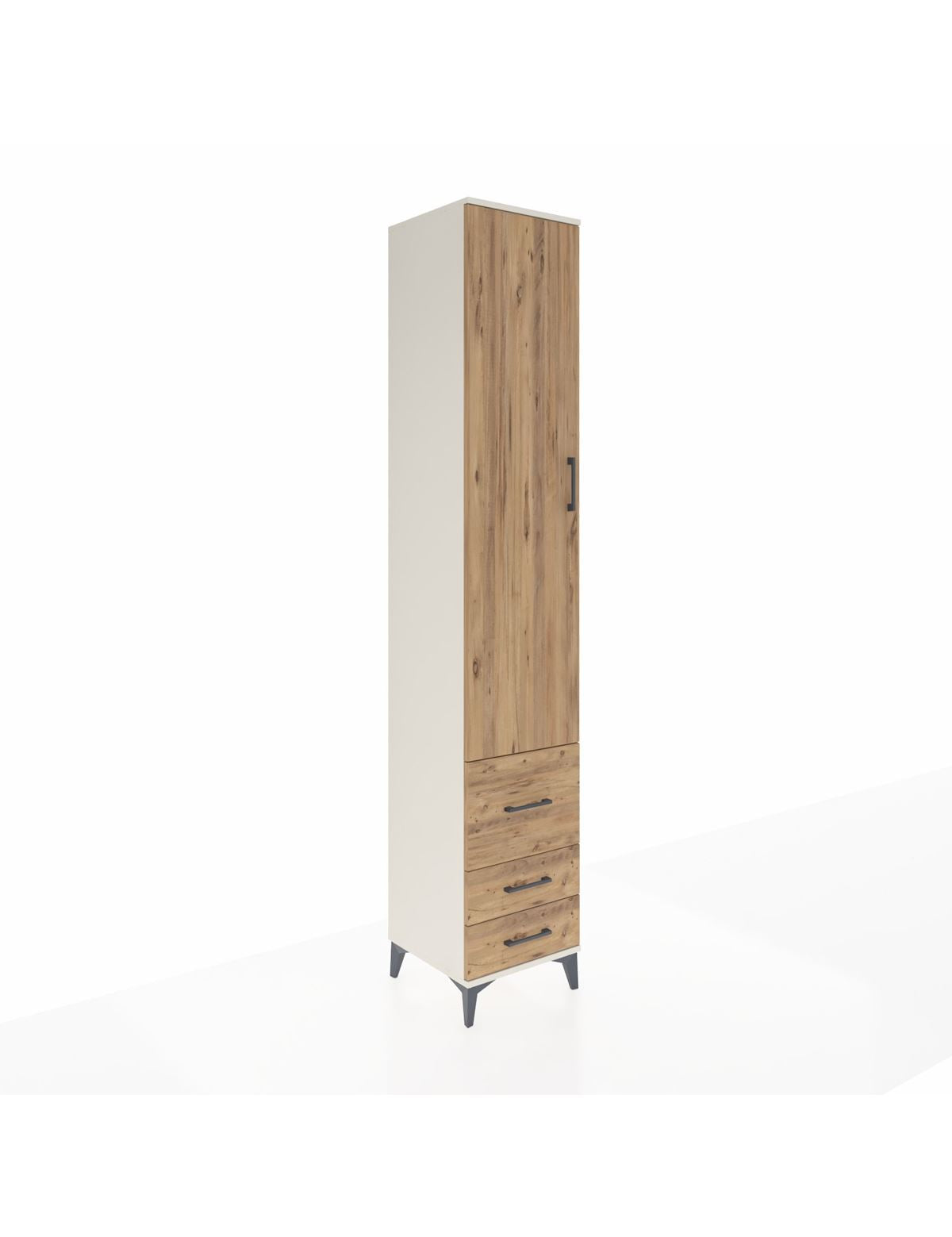 Hyperion Dolap 3 Raflı 3 Çekmeceli Tek Askılı 44x44x243 Aytaşı-Çam