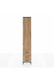 Hyperion Dolap 3 Raflı 3 Çekmeceli Tek Askılı 44x44x243 Antrasit-Çam