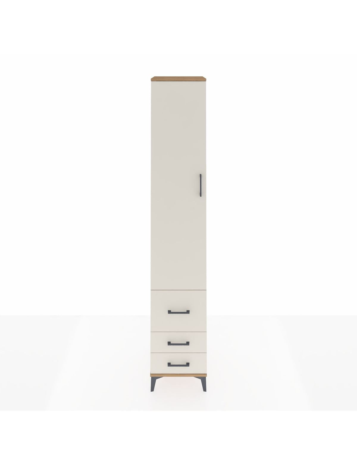 Hyperion Dolap 3 Raflı 3 Çekmeceli Tek Askılı 44x44x243 Çam-Aytaşı