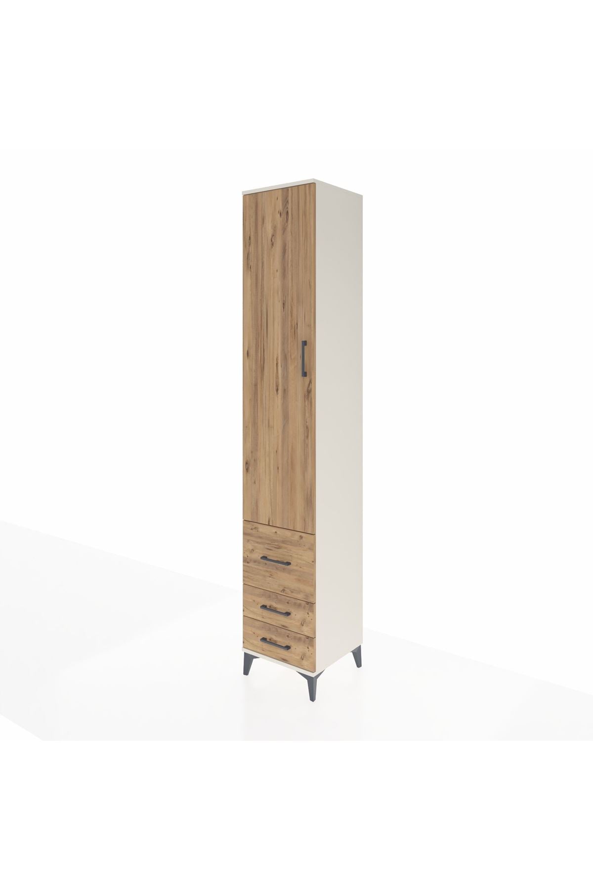 Hyperion Dolap 5 Raflı 3 Çekmeceli Tek Kapaklı 44x44x243 Aytaşı-Çam