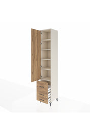 Hyperion Dolap 5 Raflı 3 Çekmeceli Tek Kapaklı 44x44x243 Aytaşı-Çam