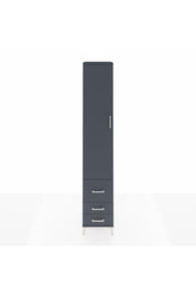 Hyperion Dolap 5 Raflı 3 Çekmeceli Tek Kapaklı 44x44x243 Antrasit-Antrasit