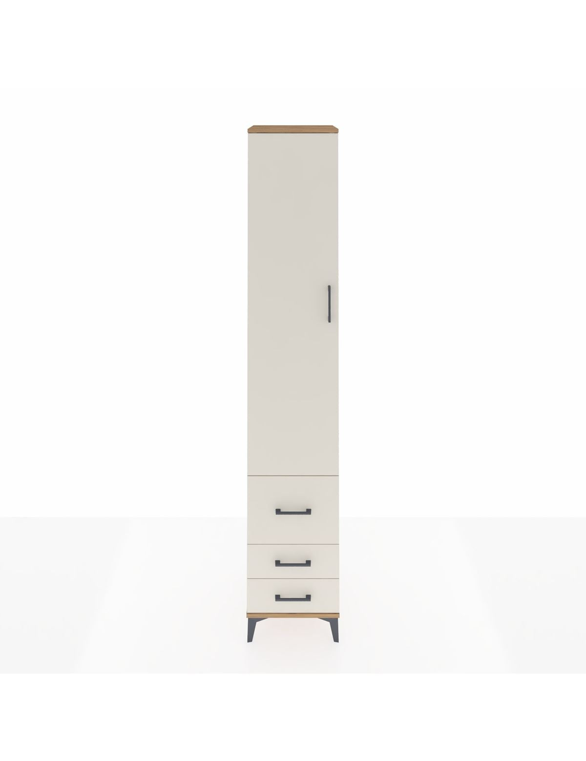 Hyperion Dolap 5 Raflı 3 Çekmeceli Tek Kapaklı 44x44x243 Çam-Aytaşı