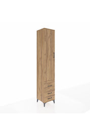 Hyperion Dolap 5 Raflı 3 Çekmeceli Tek Kapaklı 44x44x243 Çam-Çam