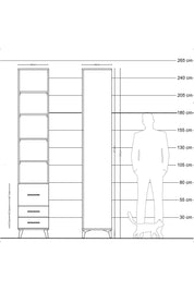 Hyperion Dolap 5 Raflı 3 Çekmeceli 44x44x243 Aytaşı-Antrasit
