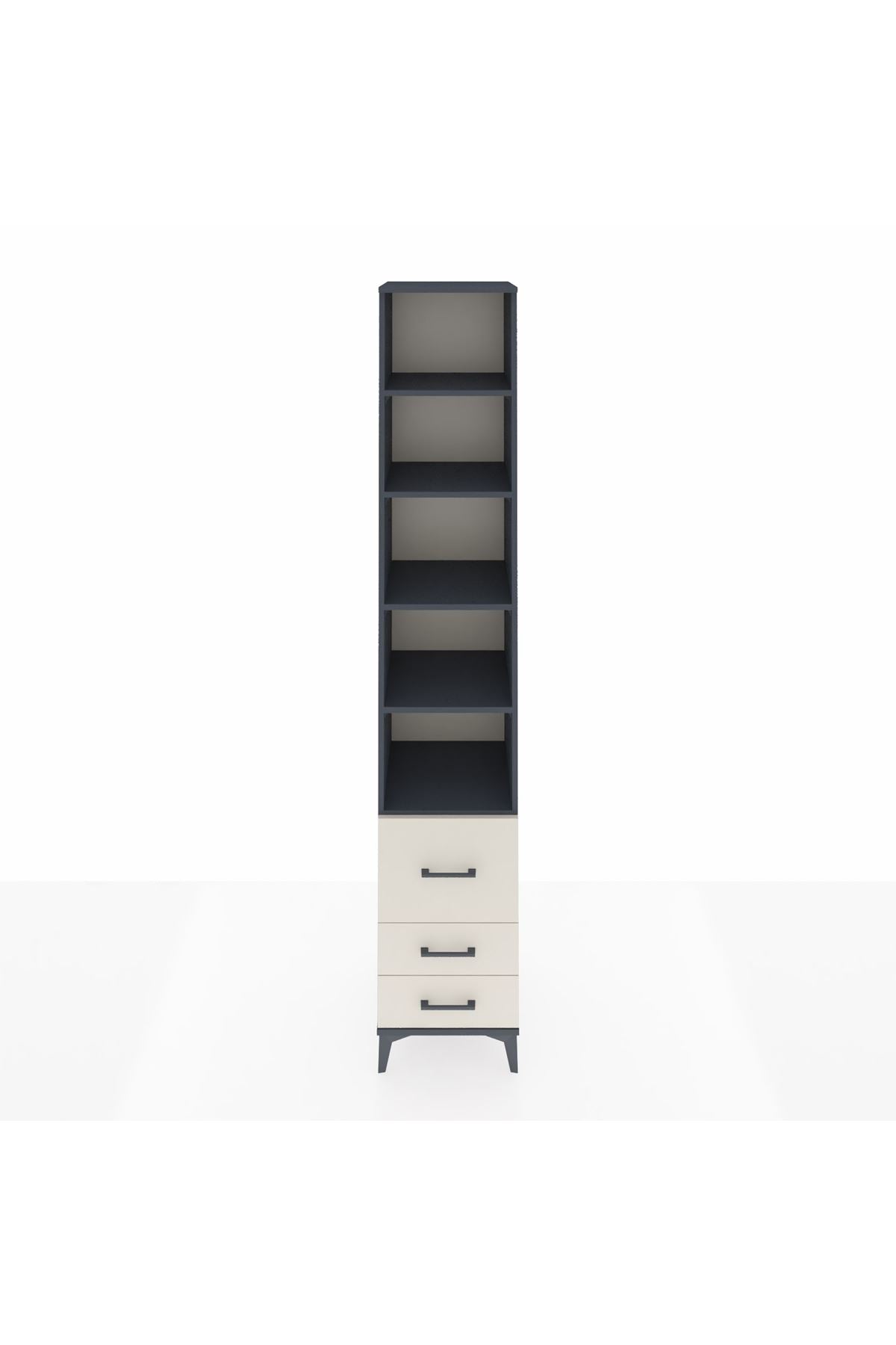 Hyperion Dolap 5 Raflı 3 Çekmeceli 44x44x243 Antrasit-Aytaşı