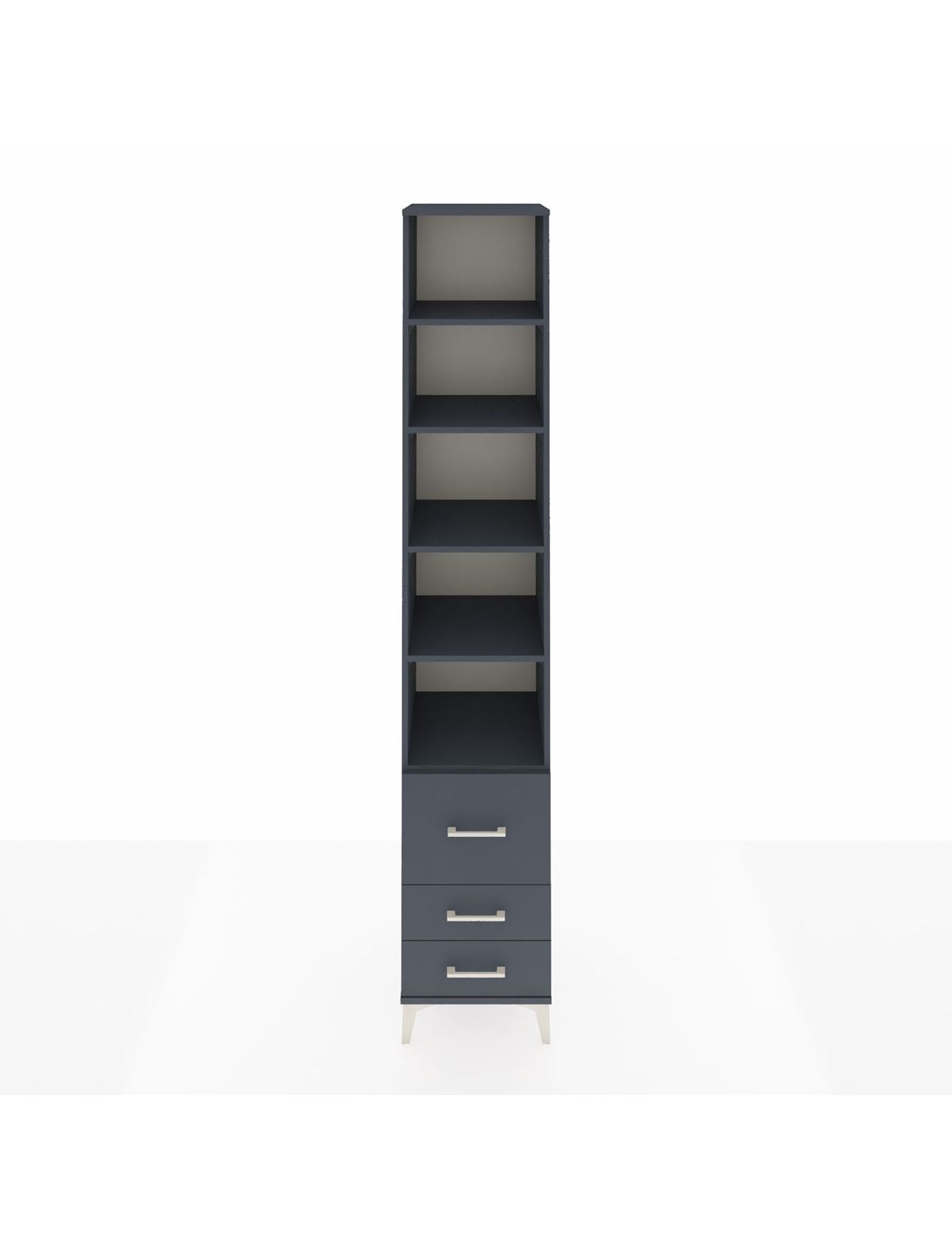 Hyperion Dolap 5 Raflı 3 Çekmeceli 44x44x243 Antrasit-Antrasit