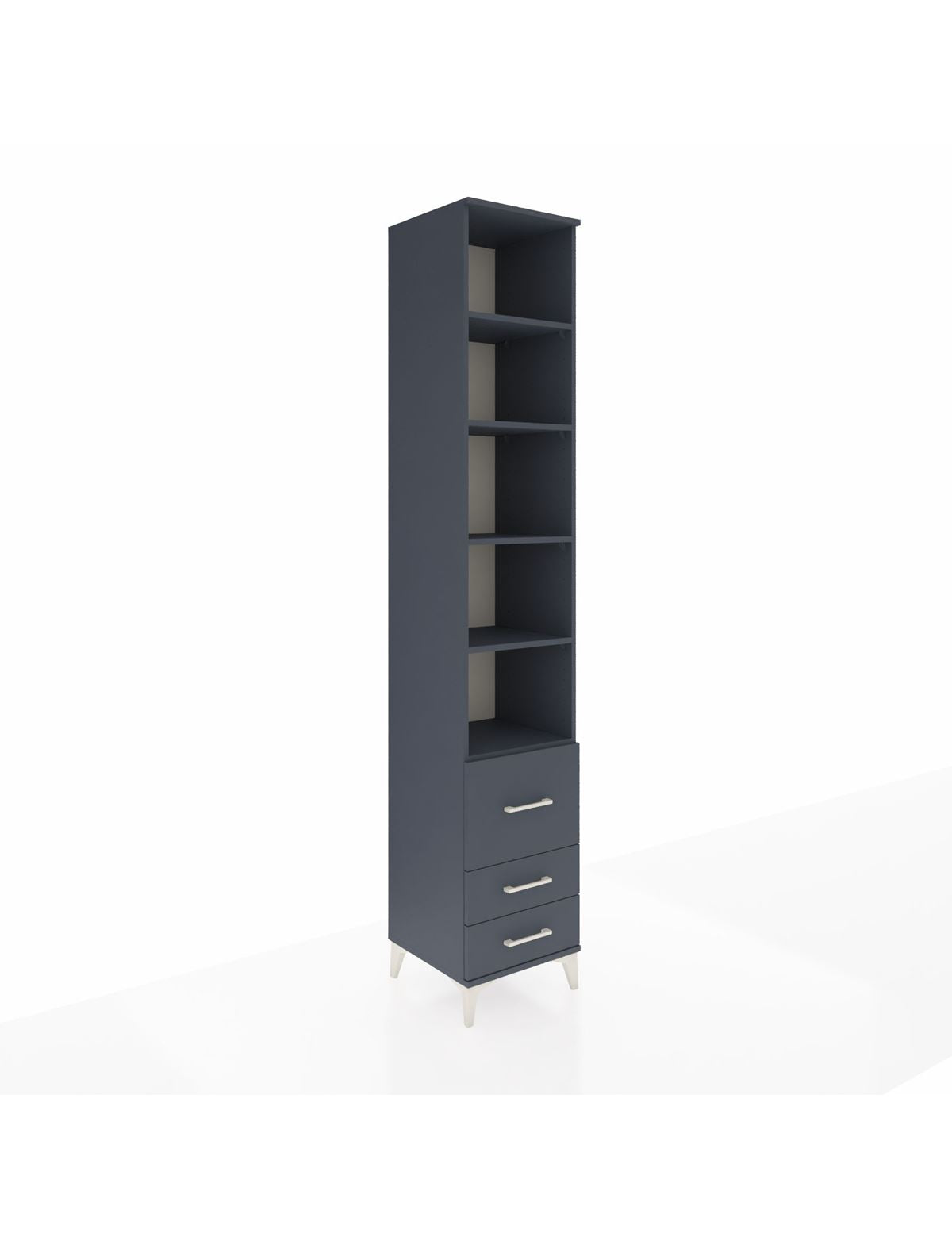 Hyperion Dolap 5 Raflı 3 Çekmeceli 44x44x243 Antrasit-Antrasit