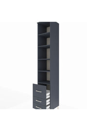 Hyperion Dolap 5 Raflı 3 Çekmeceli 44x44x243 Antrasit-Antrasit