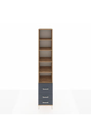 Hyperion Dolap 5 Raflı 3 Çekmeceli 44x44x243 Çam-Antrasit