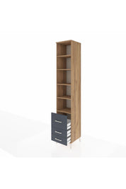 Hyperion Dolap 5 Raflı 3 Çekmeceli 44x44x243 Çam-Antrasit