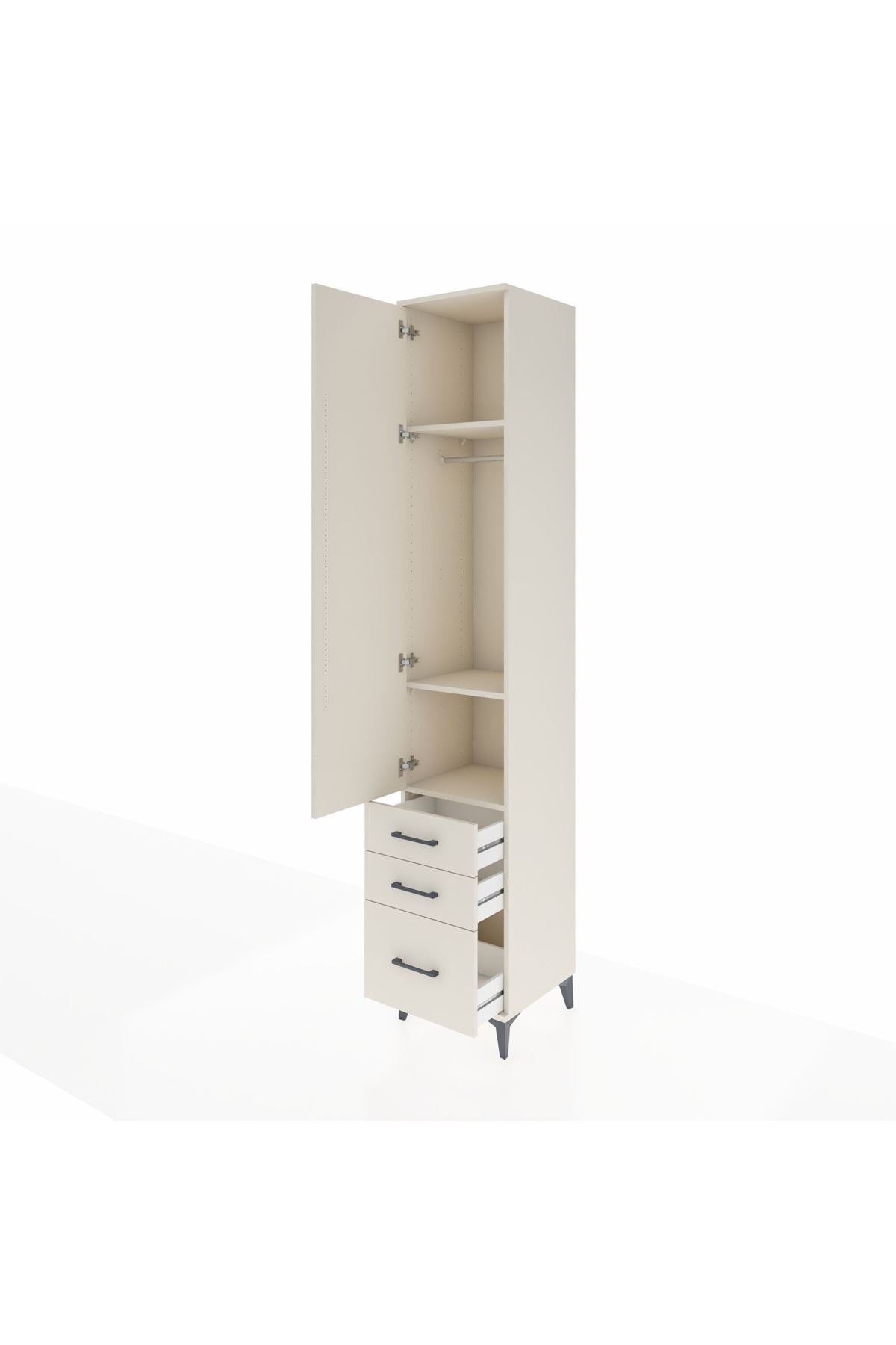 Hyperion Dolap 3 Raflı 3 Çekmeceli Tek Askılı 44x44x243 Aytaşı-Aytaşı